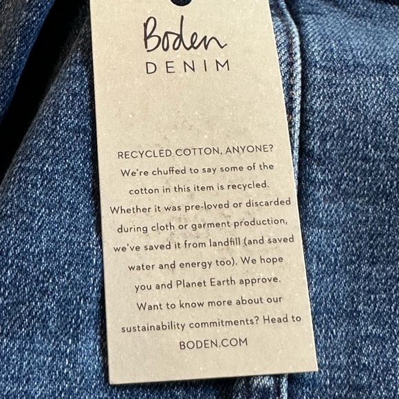 Boden Size 20/22 Zip Front Blue Jeans NWT - Picture 9 of 10